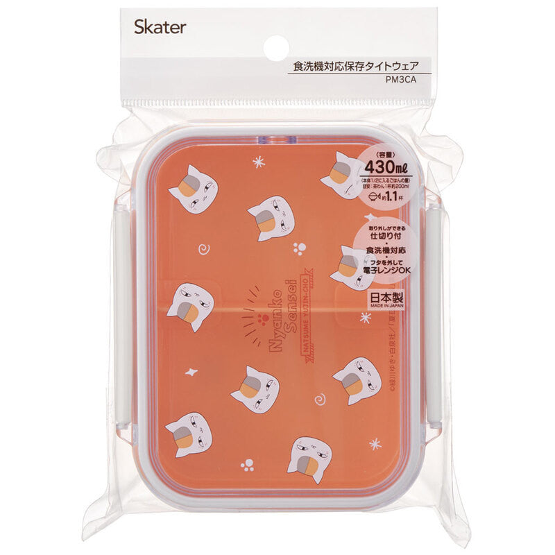 스케이터 식기세척기 대응 나츠메 우인장 야옹선생 캐릭터 타이트웨어 보존용기 430ml PM3CA - 하카타몰