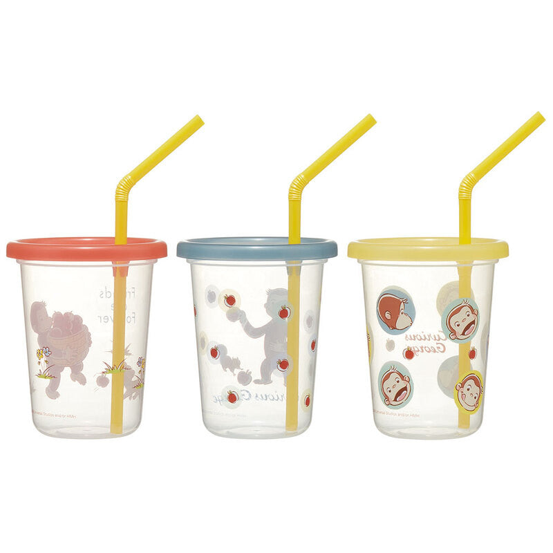 [발주상품 2~4 영업일 후 발송예정] 스케이터 원숭이 조지 캐릭터 빨대컵 3세트 230ml SIH2ST - 주방·식기 - 하카타몰