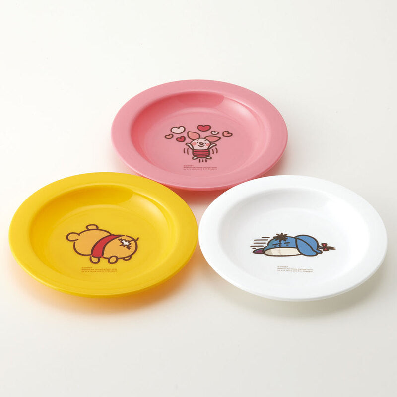 스케이터 카나헤이 X 곰돌이푸 캐릭터 작은 접시 3개세트 15cm P4 - 주방·식기 - 하카타몰
