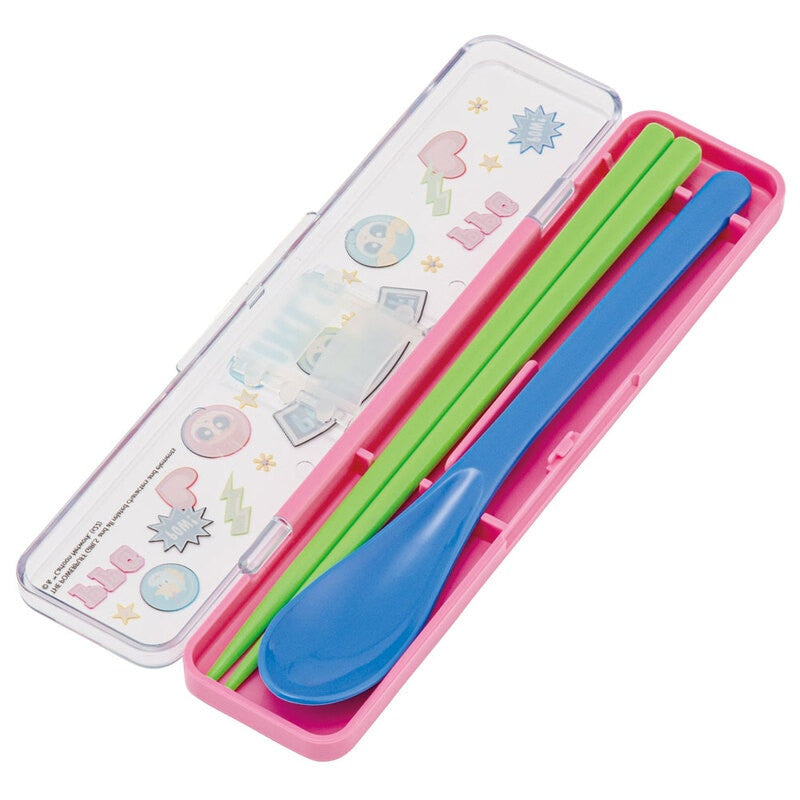 스케이터 파워퍼프걸 캐릭터 소리나지 않는 항균 콤비세트 (스푼,젓가락,케이스) 18cm CCS3SAAG - 주방·식기 - 하카타몰
