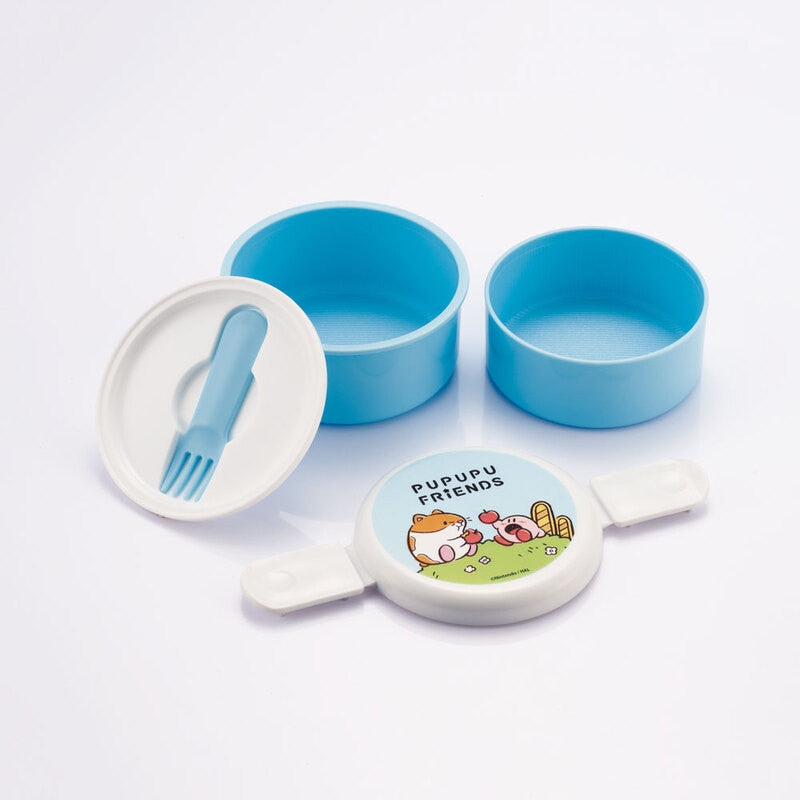 스케이터 별의 커비 캐릭터 항균 원형2단 포크 도시락 500ml ONWR1AG - 주방·식기 - 하카타몰