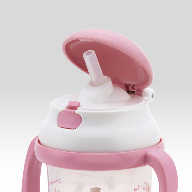 스케이터 토끼 봉제인형 캐릭터 양손 빨대컵 230ml KSH2 - 하카타몰