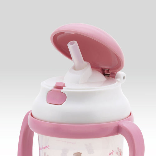 스케이터 토끼 봉제인형 캐릭터 양손 빨대컵 230ml KSH2 - 하카타몰