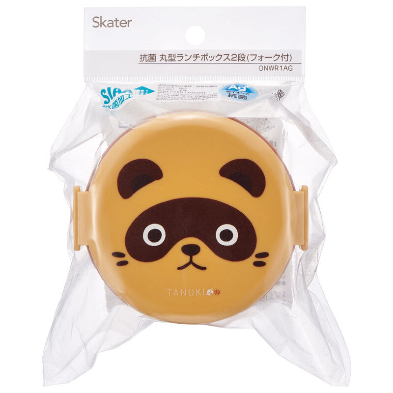 스케이터 너구리 TANUKI 캐릭터 항균 원형2단 포크 도시락 500ml ONWR1AG - 주방·식기 - 하카타몰