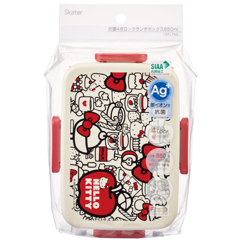스케이터 산리오 헬로키티 KT Food Red 캐릭터 항균 4면락 런치박스 650ml YZFL7AG - 주방·식기 - 하카타몰
