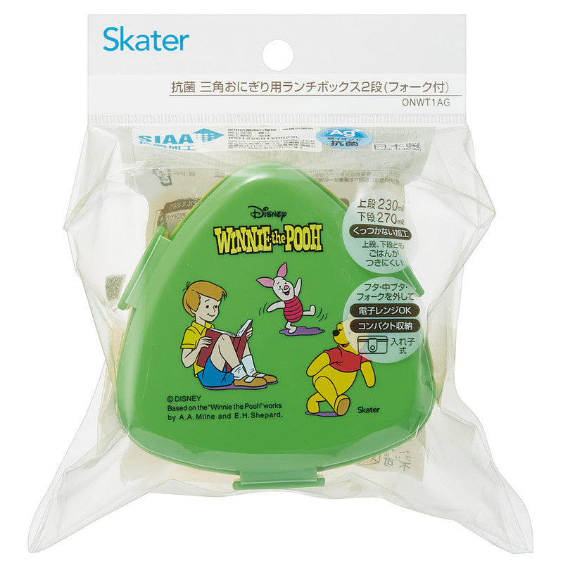 스케이터 곰돌이푸 레트로 캐릭터 삼각김밥용 항균 2단 포크 도시락 500ml ONWT1AG - 주방·식기 - 하카타몰