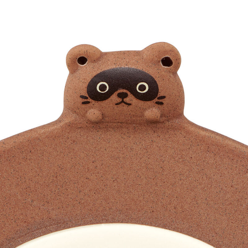 스케이터 너구리 TANUKI 캐릭터 다이컷 도자기 중간 접시 18cm CHPL18D - 주방·식기 - 하카타몰