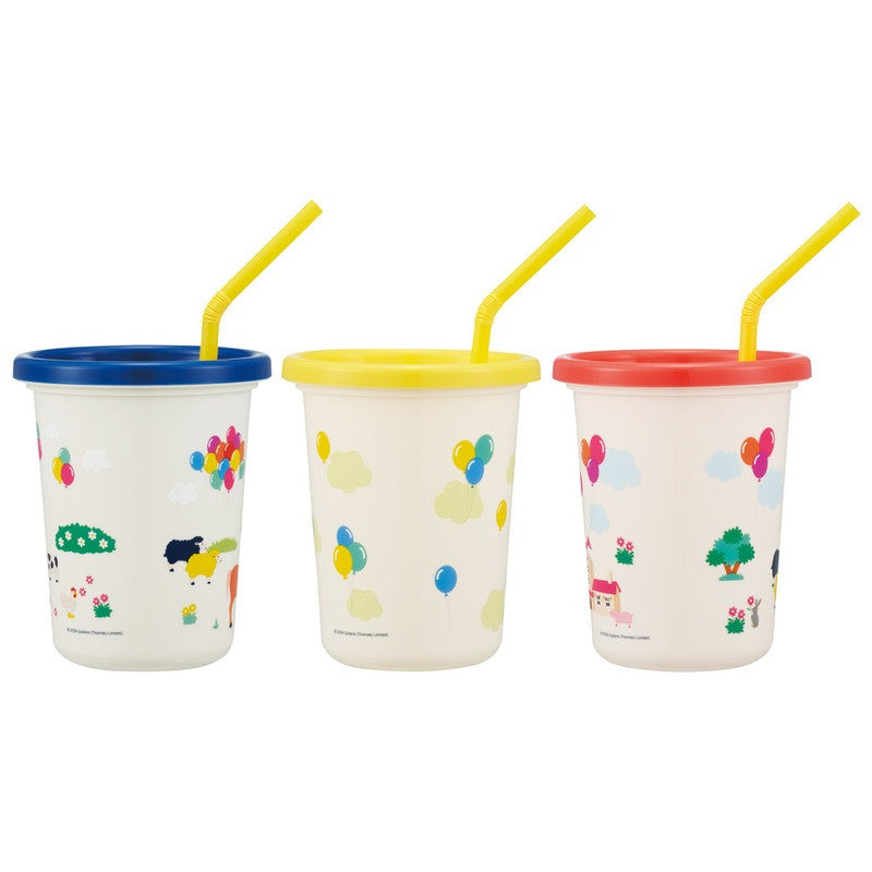 [발주상품 2~4 영업일 후 발송예정] 스케이터 기관차 토마스 캐릭터 빨대컵 3세트 320ml SIH3ST - 주방·식기 - 하카타몰