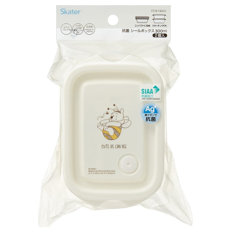 [발주상품 2~4 영업일 후 발송예정] 스케이터 곰돌이푸 캐릭터 항균 박스 보존용기 300ml 2개세트 FCN1WAG - 하카타몰