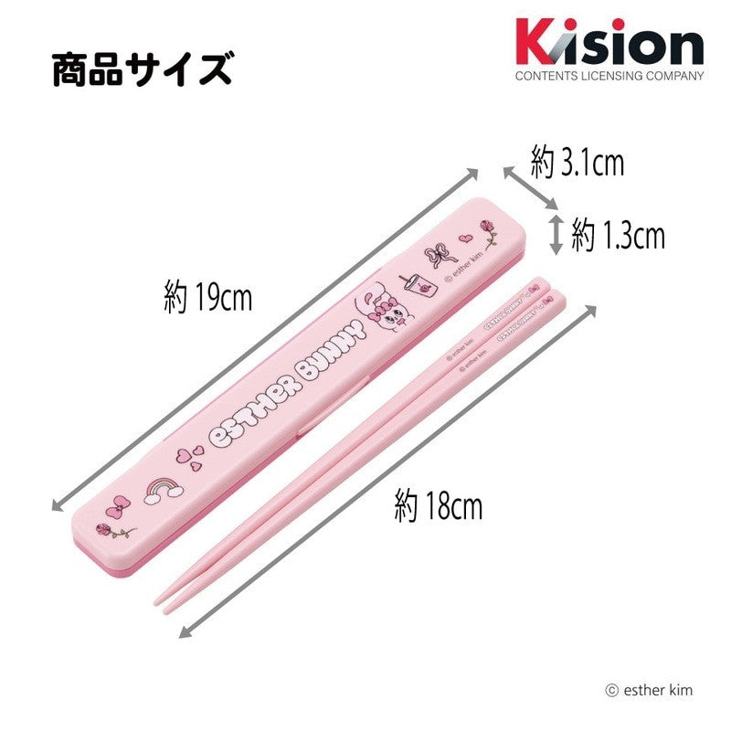 [발주상품 2~4 영업일 후 발송예정] 스케이터 에스더버니 캐릭터 소리나지 않는 젓가락 세트 18cm ABC3 - 주방·식기 - 하카타몰