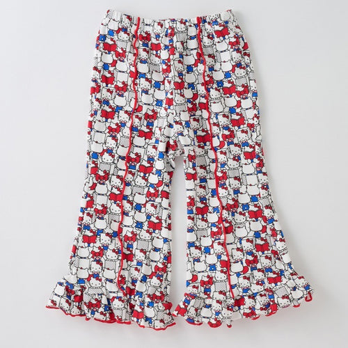 [발주상품] 산리오 헬로키티 올오버 프릴 플레어 팬츠 90~100cm - 의류 - 하카타몰