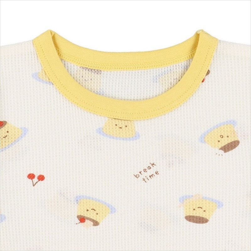 [발주상품] 푸딩 와플 긴팔 파자마 세트 80~95cm - 의류 - 하카타몰