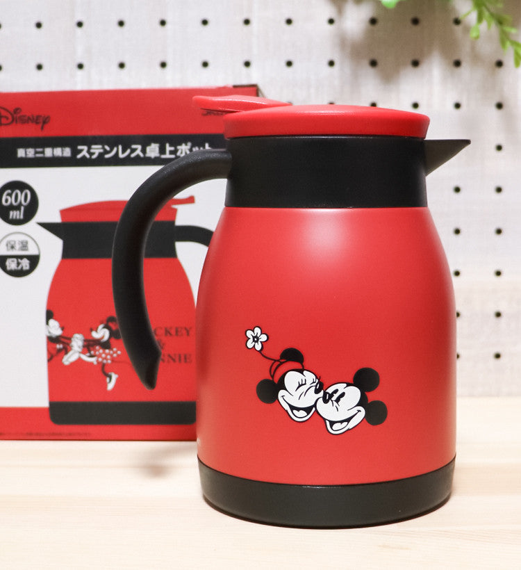 스케이터 캐릭터 스테인리스 진공 포트 600ml (미키, 곰돌이푸, 도라에몽, 키티, 스누피) - 하카타몰