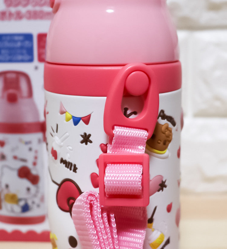 스케이터 헬로키티 3D 원푸쉬 보냉 스테인리스 스트로 보틀 380ml  (스트렙 포함) SSPV4 - 하카타몰