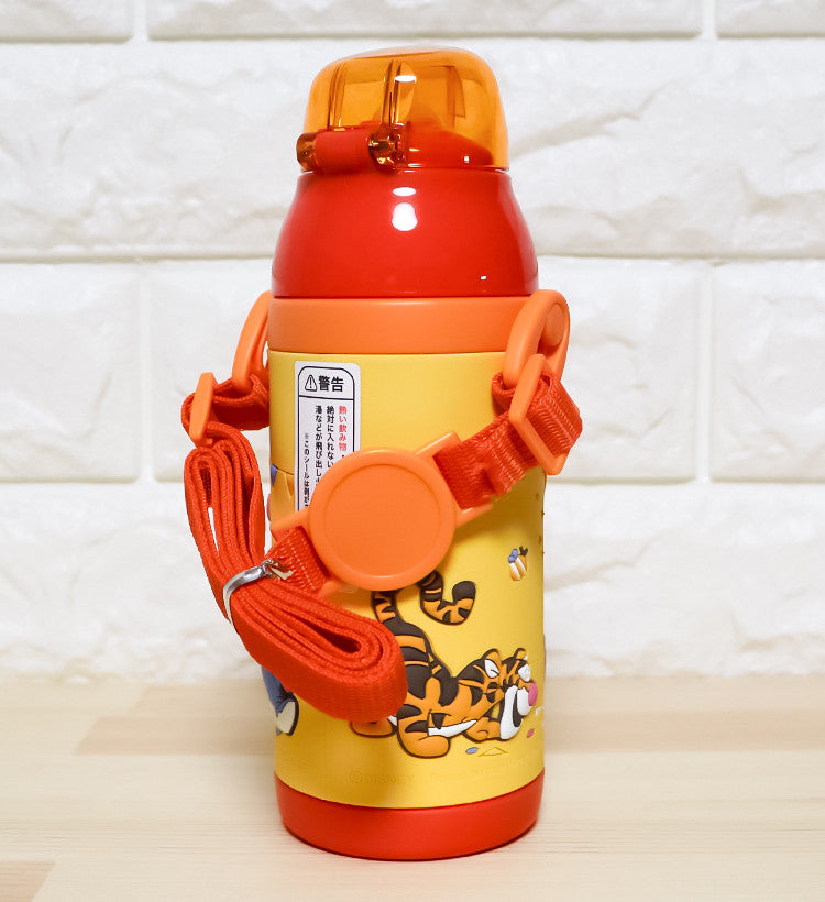 스케이터 디즈니 3D 원푸쉬 보냉 스테인리스 스트로 보틀 380ml  (스트렙 포함) / 곰돌이 푸 SSPV4 - 하카타몰