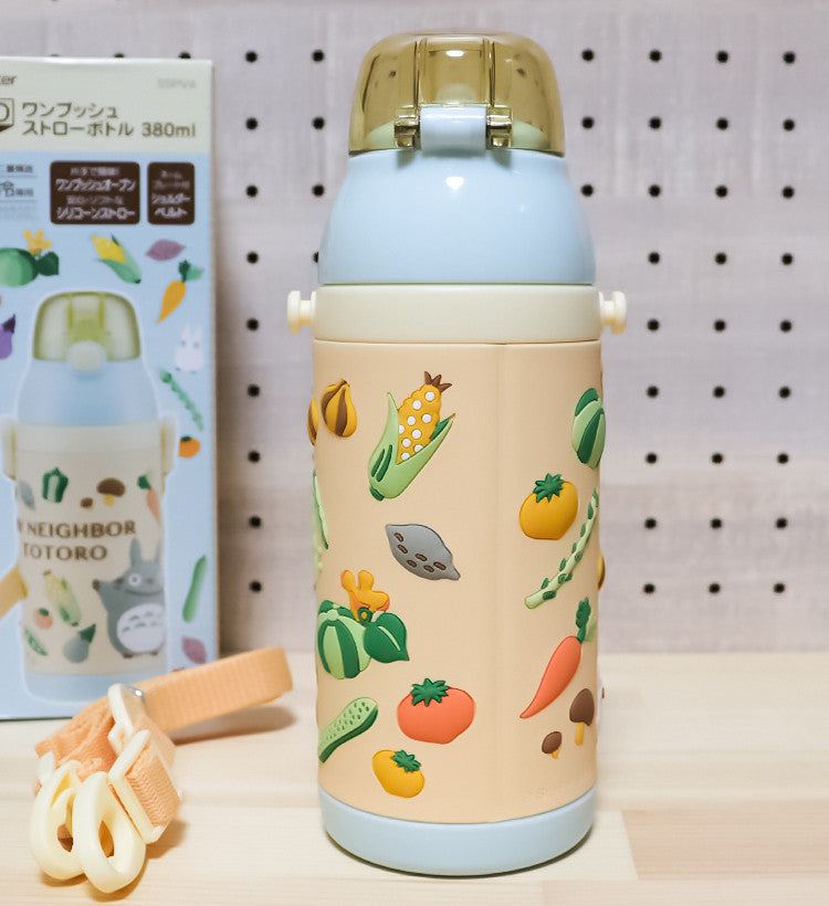 스케이터 지브리 이웃집 토토로 3D 원푸쉬 보냉 스테인리스 스트로 보틀 380ml  (스트렙 포함) SSPV4 - 하카타몰