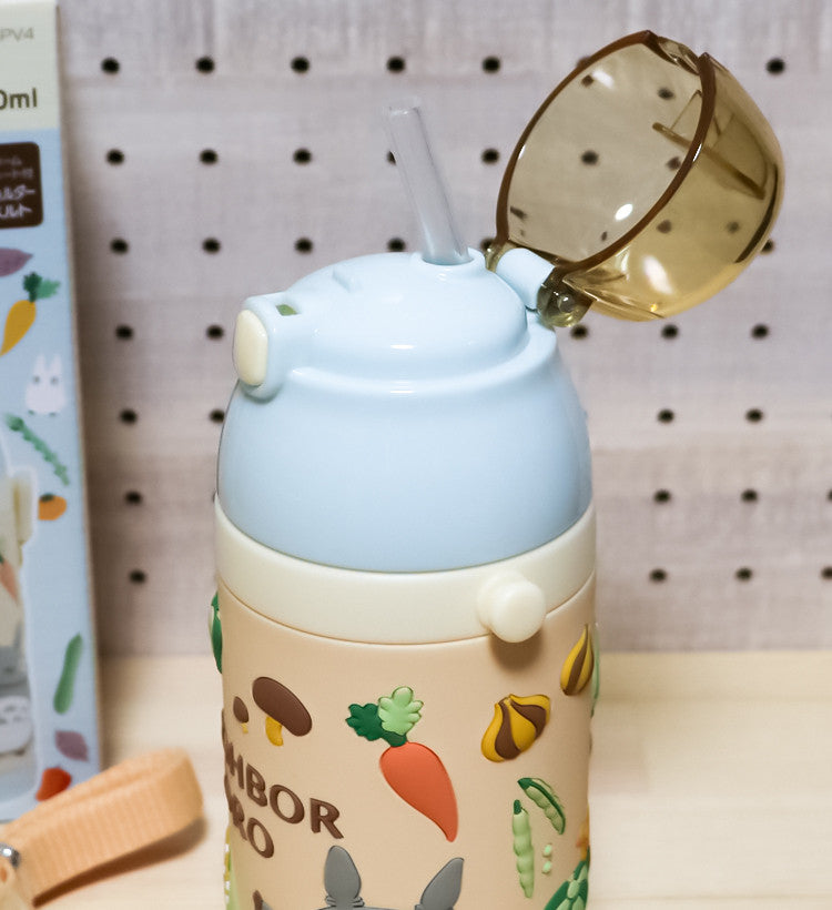 스케이터 지브리 이웃집 토토로 3D 원푸쉬 보냉 스테인리스 스트로 보틀 380ml  (스트렙 포함) SSPV4 - 하카타몰