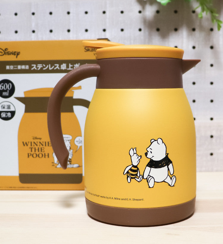 스케이터 캐릭터 스테인리스 진공 포트 600ml (미키, 곰돌이푸, 도라에몽, 키티, 스누피) - 하카타몰