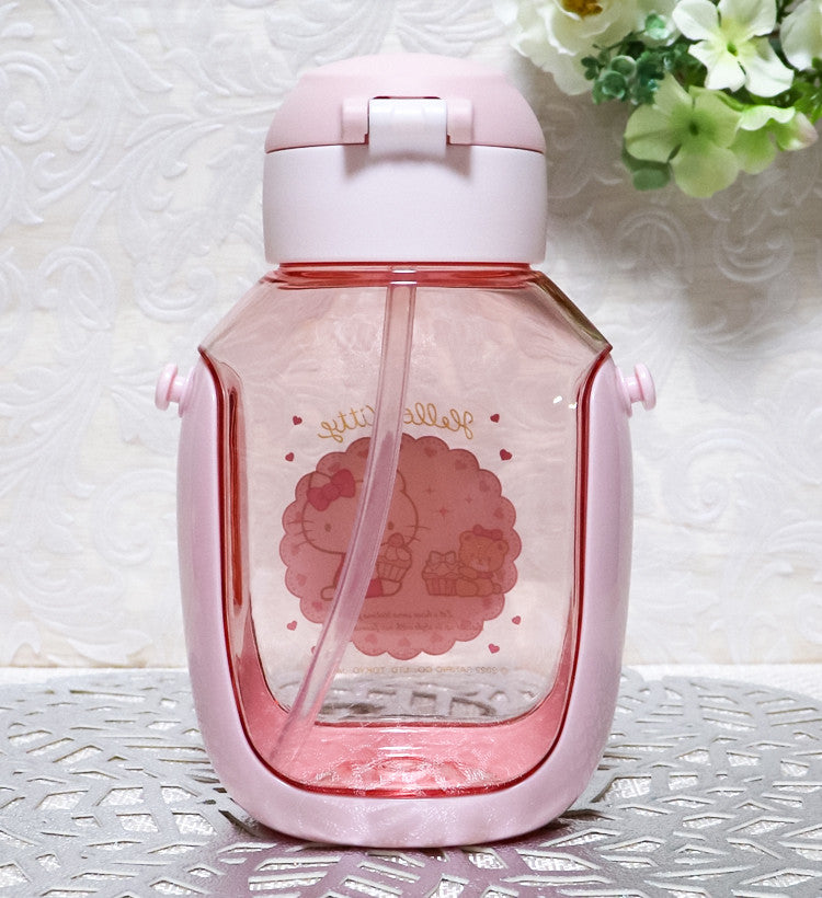 스케이터 헬로키티 과자 캐릭터 원푸쉬 스트로 보틀 530ml PDSH6DX - 하카타몰