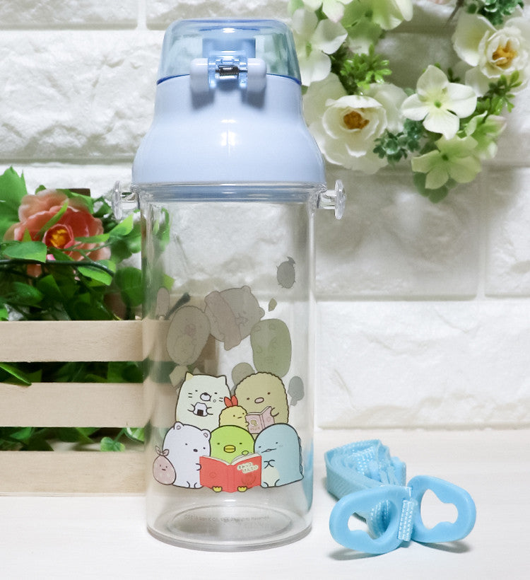 스케이터 스밋코구라시 캐릭터 식기세척기 대응 드링킹 타입 원푸쉬 클리어 보틀 480ml PSB5TR - 하카타몰