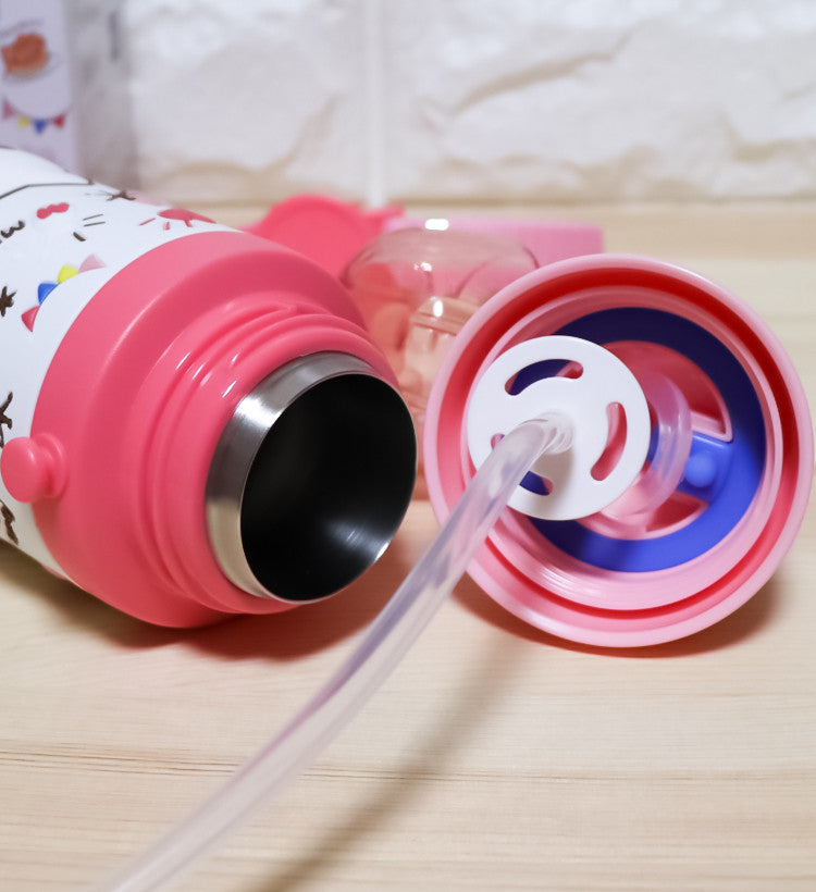 스케이터 헬로키티 3D 원푸쉬 보냉 스테인리스 스트로 보틀 380ml  (스트렙 포함) SSPV4 - 하카타몰