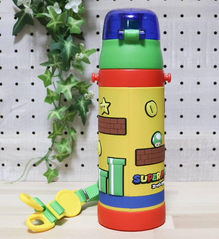스케이터 슈퍼마리오 캐릭터 3D원푸쉬 보냉 스테인리스 다이렉트 보틀 480ml SDPV5 - 하카타몰