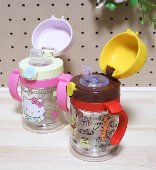 스케이터 접이식 핸들 원터치 스파우트컵 260ml (키티, 곰돌이푸) - 하카타몰