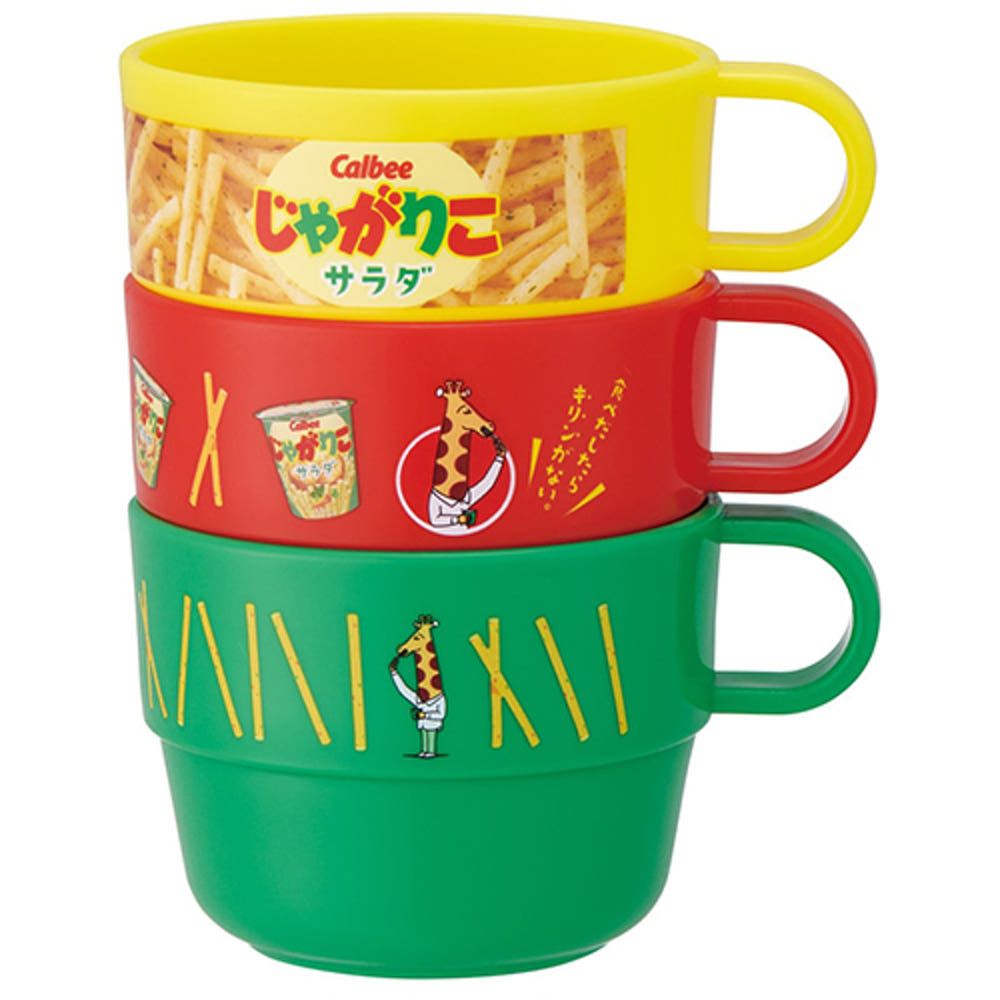[발주상품 2~4 영업일 후 발송예정] 스케이터 가루비 자가리코 사라다맛 캐릭터 스태킹컵 3세트 KS31 - 하카타몰