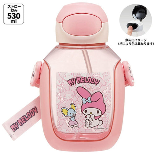 [발주상품 2~4 영업일 후 발송예정] 스케이터 마이멜로디 원푸쉬 스트로 보틀 530ml PDSH6DX - 주방·식기 - 하카타몰