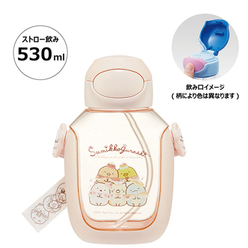 [발주상품 2~4 영업일 후 발송예정] 스케이터 스밋코구라시 원푸쉬 스트로 보틀 530ml PDSH6DX - 주방·식기 - 하카타몰