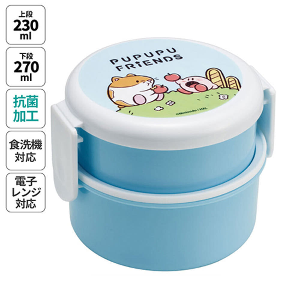 스케이터 별의 커비 캐릭터 항균 원형2단 포크 도시락 500ml ONWR1AG - 주방·식기 - 하카타몰