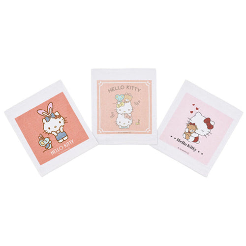 [발주상품 2~4 영업일 후 발송예정] 스케이터 산리오 헬로키티 캐릭터 물수건 타월 3세트 OAC1T - 하카타몰