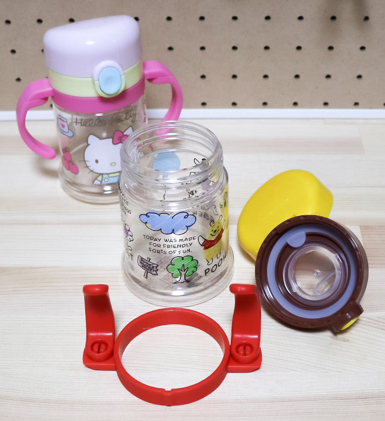 스케이터 접이식 핸들 원터치 스파우트컵 260ml (키티, 곰돌이푸) - 하카타몰