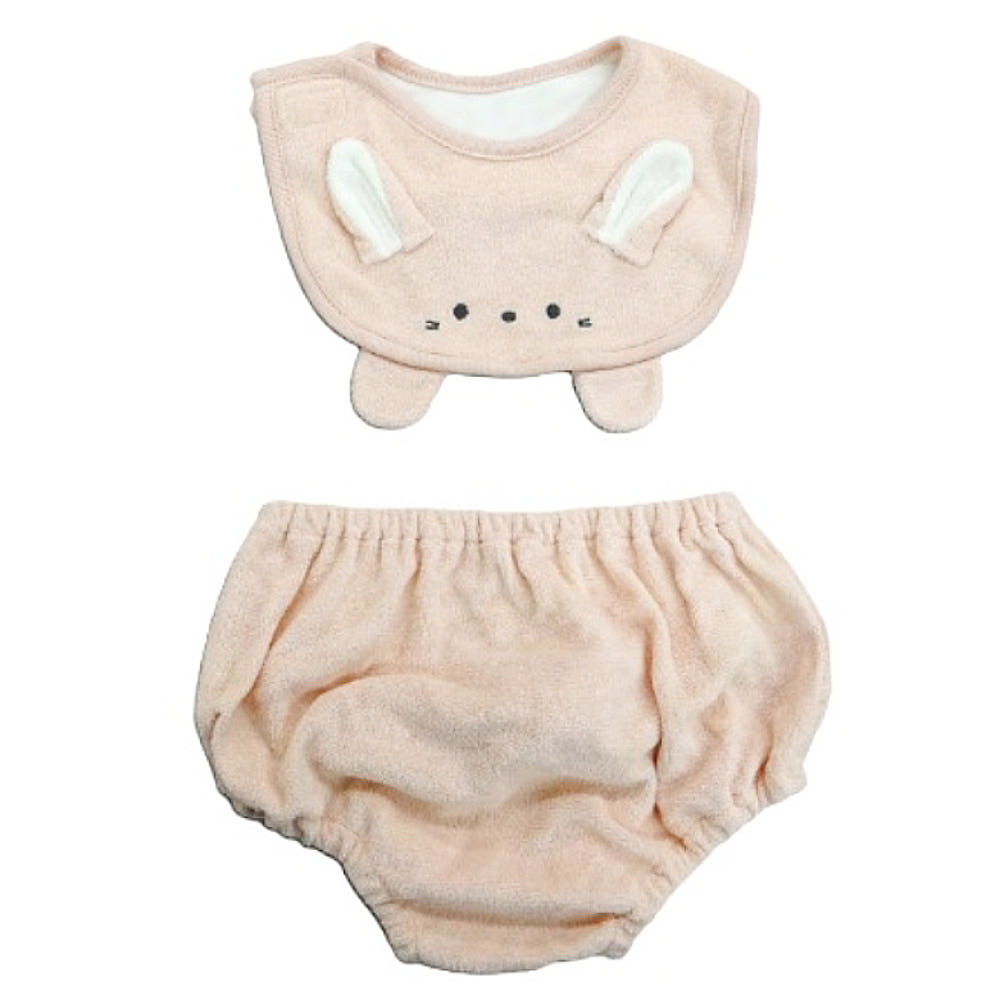 토끼 턱받이 & 블루머 세트 70~80cm - 하카타몰