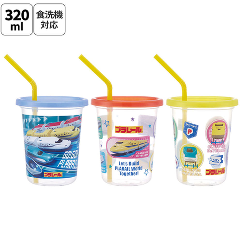[발주상품 2~4 영업일 후 발송예정] 스케이터 프라레일 캐릭터 빨대컵 3세트 320ml SIH3ST - 하카타몰
