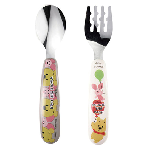 스케이터 곰돌이푸 캐릭터 스테인리스 베이비 스푼 포크 세트 SFBS1 - 주방·식기 - 하카타몰