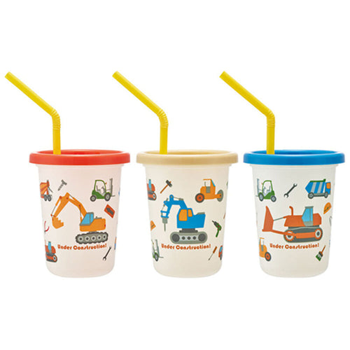 [발주상품 2~4 영업일 후 발송예정] 스케이터 일하는 자동차 캐릭터 빨대컵 3세트 230ml SIH2ST - 주방·식기 - 하카타몰