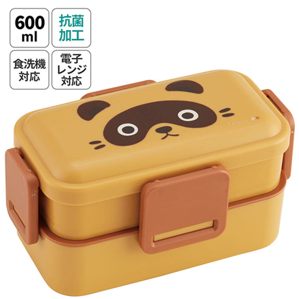 스케이터 너구리 TANUKI 캐릭터 식기세척기대응 항균 4면락 2단 도시락 런치박스 600ml PFLW4AG - 주방·식기 - 하카타몰