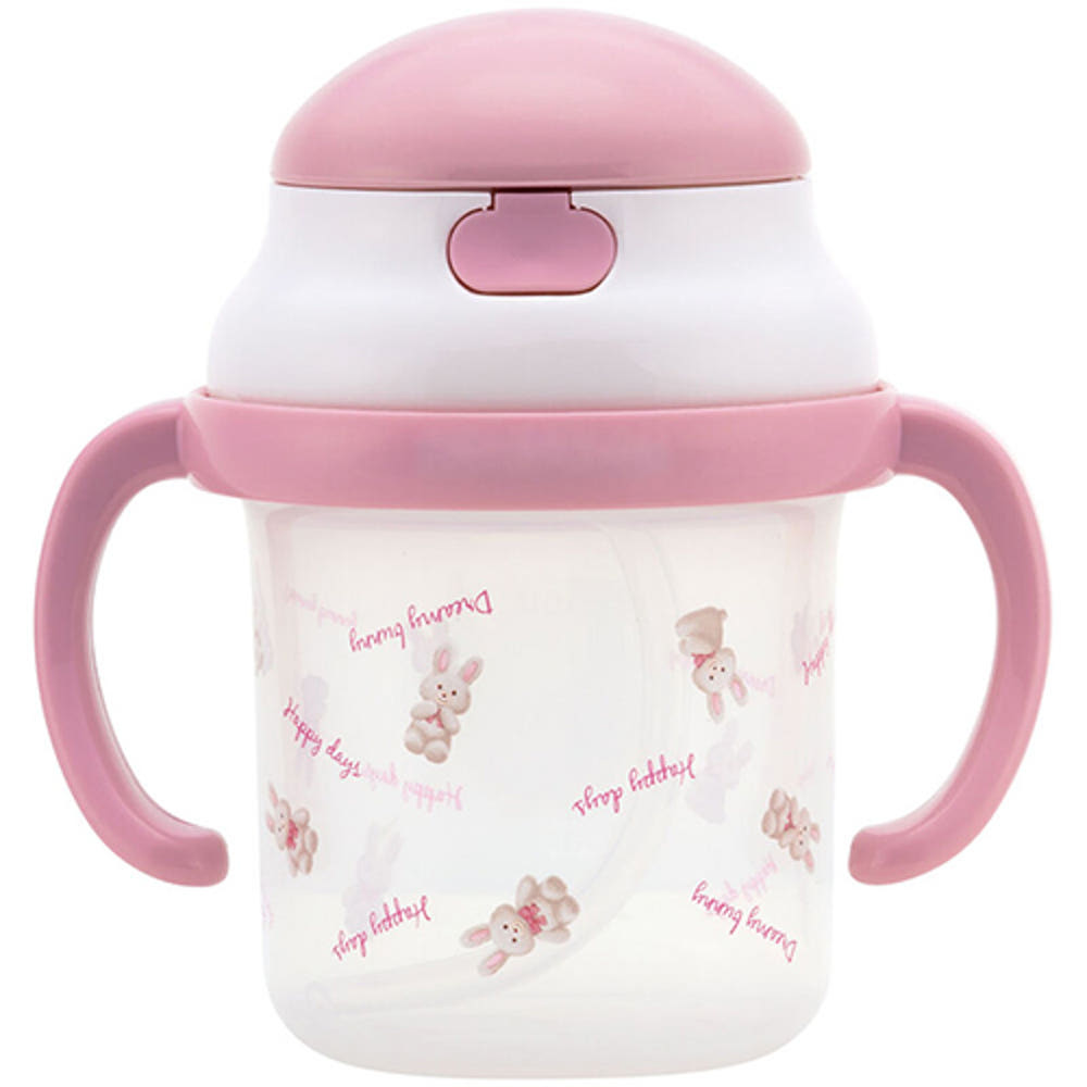 스케이터 토끼 봉제인형 캐릭터 양손 빨대컵 230ml KSH2 - 하카타몰
