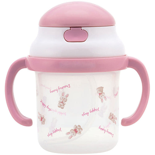 스케이터 토끼 봉제인형 캐릭터 양손 빨대컵 230ml KSH2 - 하카타몰