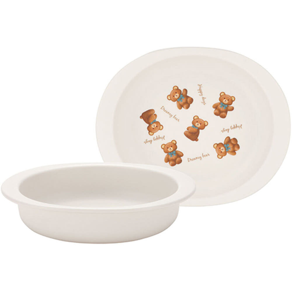 [발주상품 2~4 영업일 후 발송예정] 스케이터 곰돌이 봉제인형 캐릭터 항균 식기세척기 전자렌지 대응 작은 접시 290ml XP25AG - 하카타몰