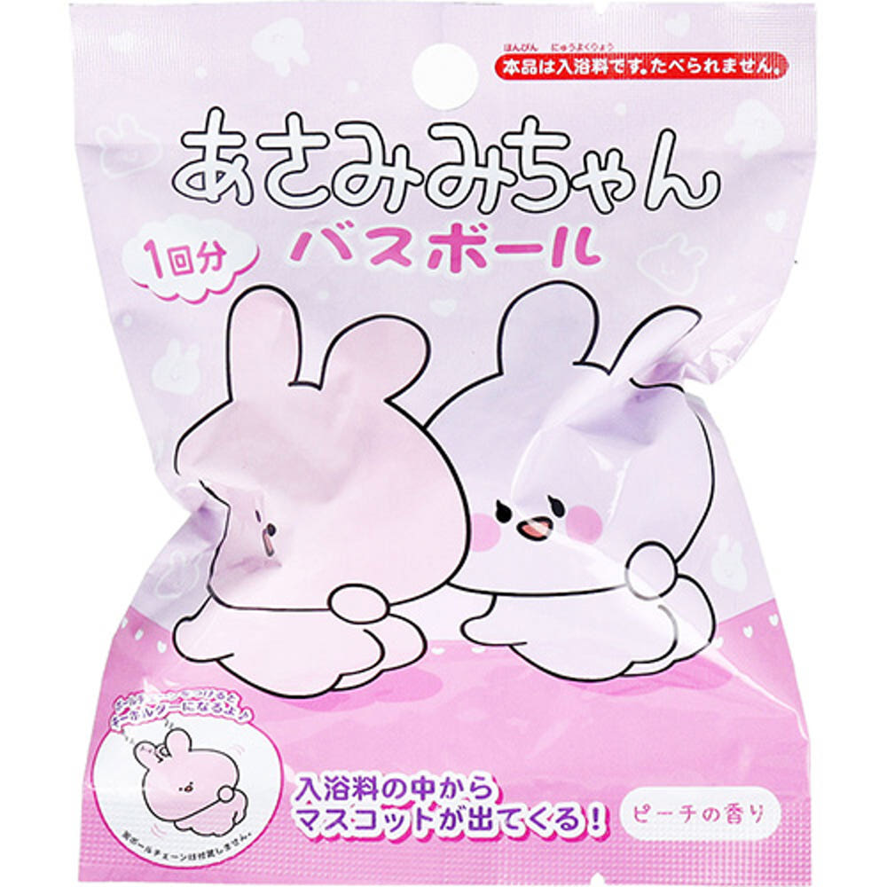 아사미미짱 캐릭터 마스코트 바스볼 입욕제 피치향 1개입 75g - 욕실/입욕용품 - 하카타몰