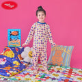 [발주상품] 위글위글 스마일 위 러브 캐릭터 체크 파자마 잠옷 100~120cm - 의류 - 하카타몰