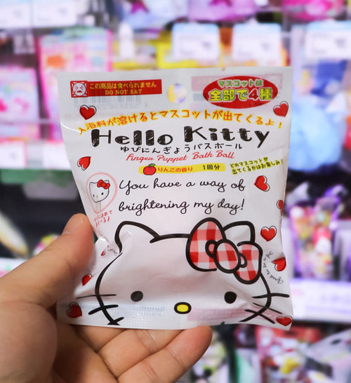 산리오 헬로키티 손가락 인형 캐릭터 바스볼 마스코트 입욕제 1개입 사과향 55g - 욕실/입욕용품 - 하카타몰