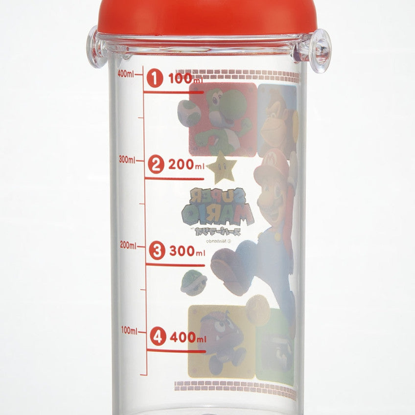 [발주상품 2~4 영업일 후 발송예정] 스케이터 슈퍼마리오 캐릭터 원터치 클리어 눈금 보틀 480ml  PSB5TRC - 주방·식기 - 하카타몰