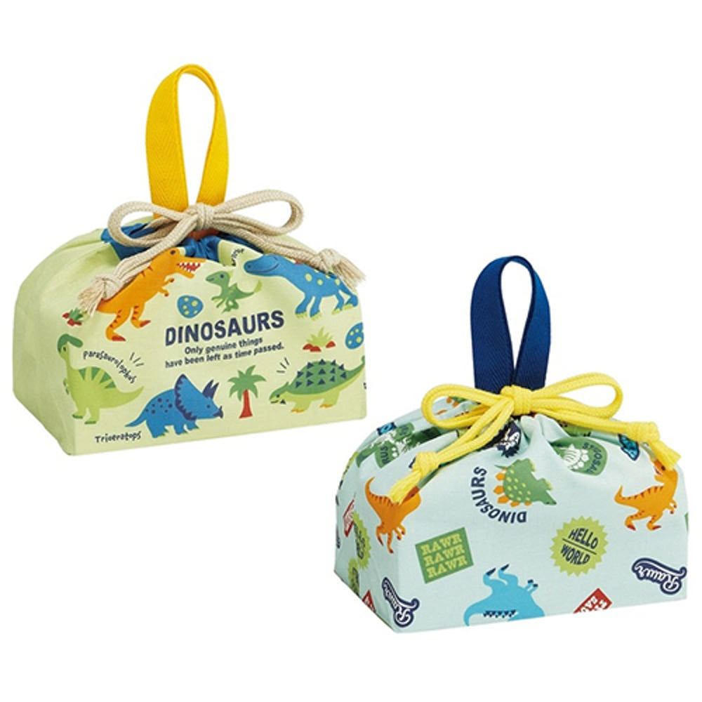 [발주상품 2~4 영업일 후 발송예정] 스케이터 DINOSAURS 캐릭터 도시락 주머니 2개 세트 KB7W - 주방·식기 - 하카타몰