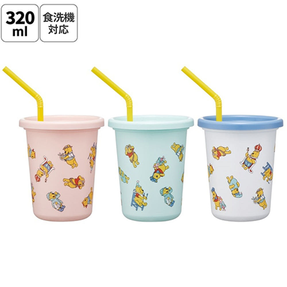 스케이터 곰돌이푸 코스튬 캐릭터 빨대컵 3세트 320ml SIH3ST - 주방·식기 - 하카타몰