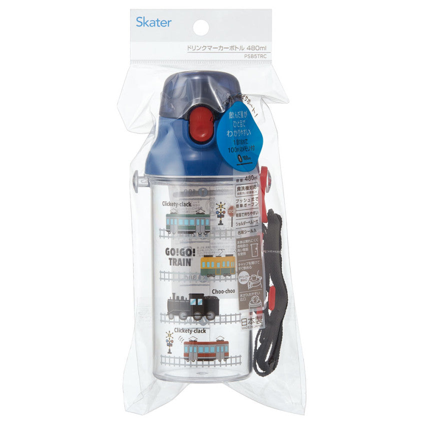 스케이터 GO GO TRAIN 캐릭터 원터치 클리어 눈금 보틀 480ml  PSB5TRC - 주방·식기 - 하카타몰