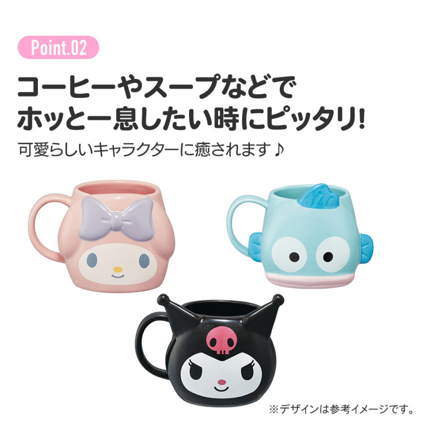 [발주상품 2~4 영업일 후 발송예정] 스케이터 산리오 한교동 캐릭터 페이스 다이컷 도자기 머그 350ml CHMGD4 - 하카타몰