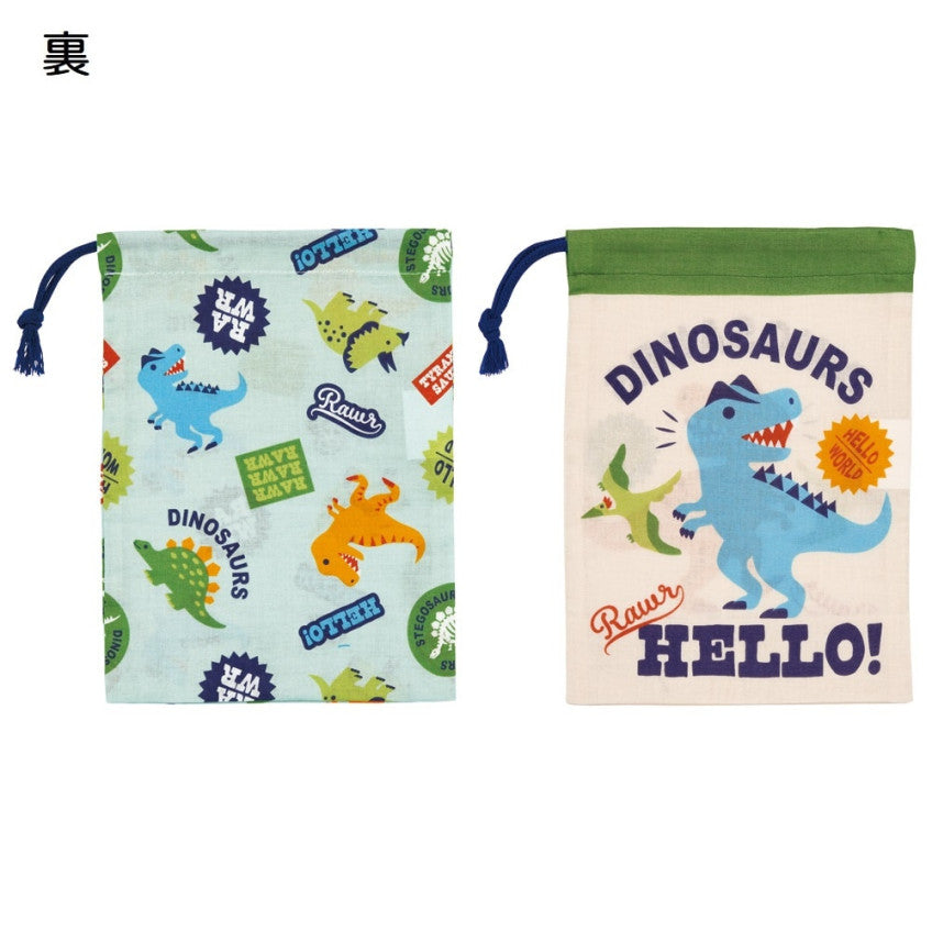 [발주상품 2~4 영업일 후 발송예정] 스케이터 DINOSAURS 캐릭터 컵 주머니 2개 세트 KB63W - 하카타몰